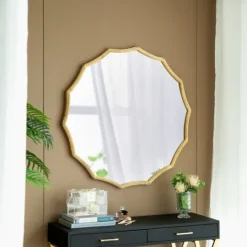 Kirkland's Home Gold Curved Sunburst Wall Mirror- Decorative Mirrors
