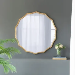 Kirkland's Home Gold Curved Sunburst Wall Mirror- Decorative Mirrors
