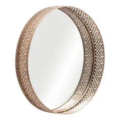 Kirkland's Home Gold Cutout Ancient Ring Framed Mirror- Framed Mirrors