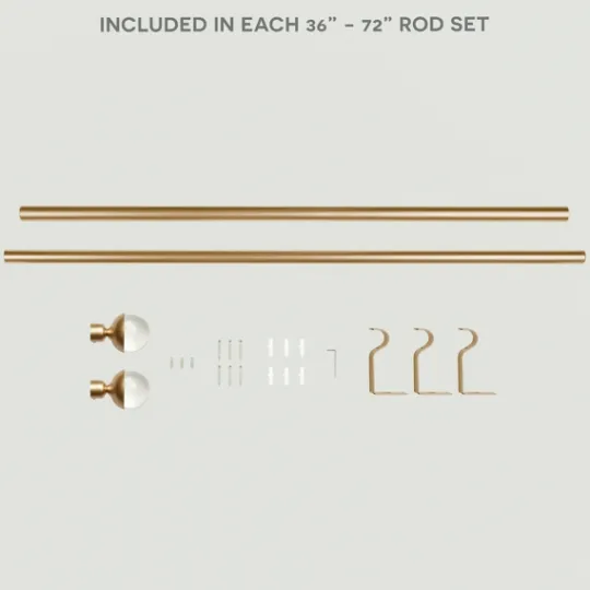 Kirkland's Home Gold Eleanor Curtain Rod Set, 72 In.- Curtain Rods & Hardware