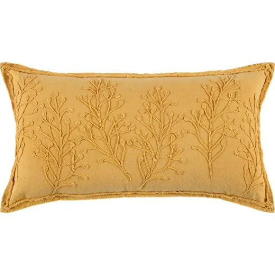 Kirkland's Home Gold Embroidered Botanical Pillow- Pillows