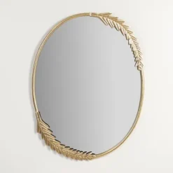 Kirkland's Home Gold Finish Oval Wreath Mirror- Decorative Mirrors