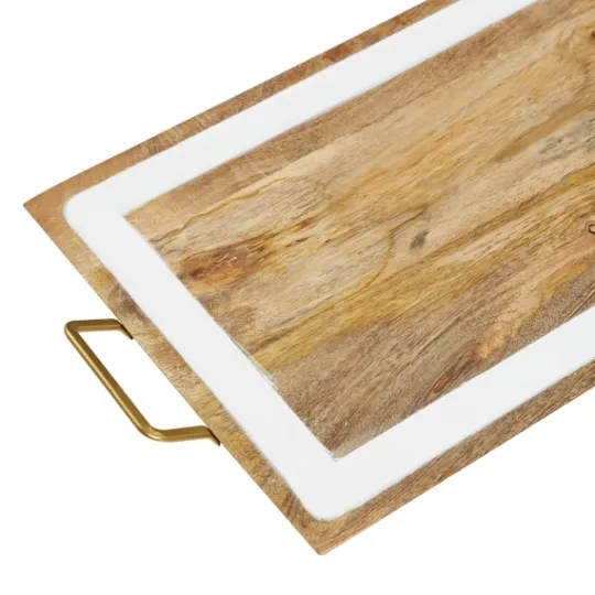 Kirkland's Home Gold Flat Enamel Trim 2-Pc. Decorative Tray Set- Decorative Trays