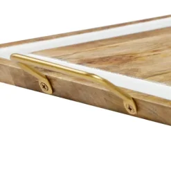 Kirkland's Home Gold Flat Enamel Trim 2-Pc. Decorative Tray Set- Decorative Trays