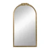 Kirkland's Home Gold Floral Top Arch Frame Floor Mirror, 27X52 In.- Decorative Mirrors