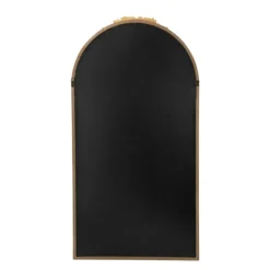 Kirkland's Home Gold Floral Top Arch Frame Floor Mirror, 27X52 In.- Decorative Mirrors