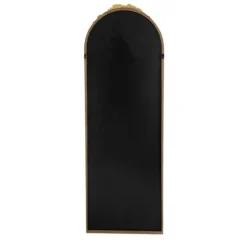 Kirkland's Home Gold Floral Top Arch Frame Floor Mirror, 19X55 In.- Decorative Mirrors