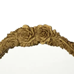 Kirkland's Home Gold Floral Top Arch Frame Floor Mirror, 19X55 In.- Decorative Mirrors
