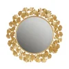 Kirkland's Home Gold Foil Leaf Framed Round Wall Mirror- Decorative Mirrors
