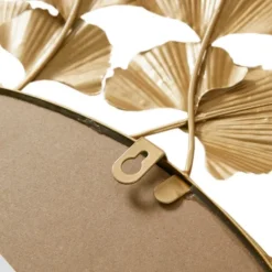 Kirkland's Home Gold Foil Leaf Framed Round Wall Mirror- Decorative Mirrors