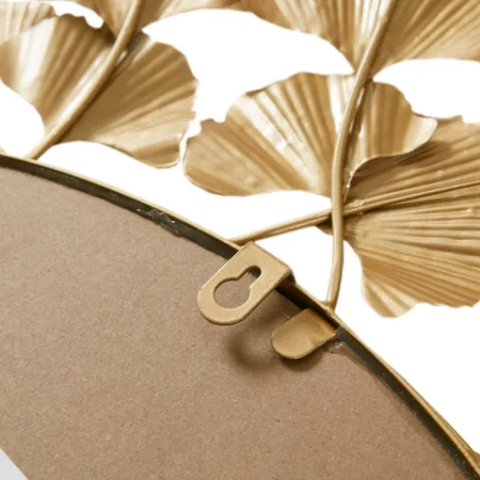 Kirkland's Home Gold Foil Leaf Framed Round Wall Mirror- Decorative Mirrors