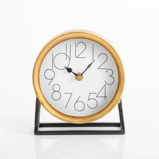 Kirkland's Home Gold Frame Modern Tabletop Clock- Decorative Accents