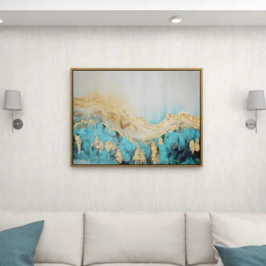 Kirkland's Home Gold Geode Slice Framed Canvas Art Print- Framed Art