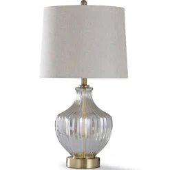 Kirkland's Home Gold Glass Traditional Table Lamp- Table Lamps
