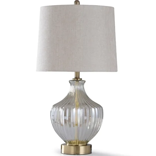 Kirkland's Home Gold Glass Traditional Table Lamp- Table Lamps