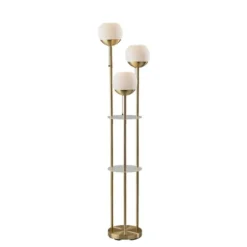 Kirkland's Home Gold Globe 3-Light Shelf Floor Lamp- Floor Lamps