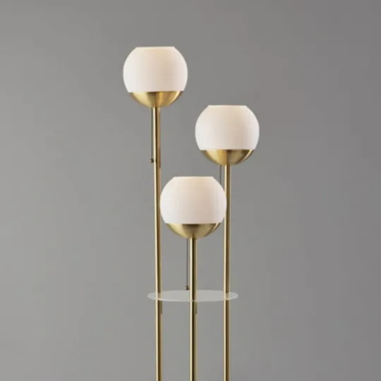 Kirkland's Home Gold Globe 3-Light Shelf Floor Lamp- Floor Lamps