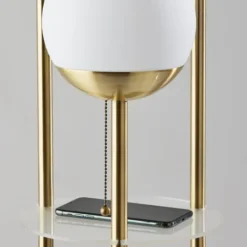 Kirkland's Home Gold Globe 3-Light Shelf Floor Lamp- Floor Lamps