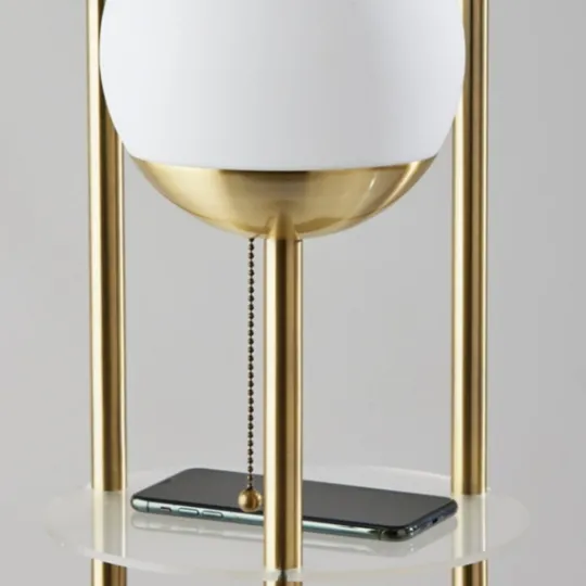 Kirkland's Home Gold Globe 3-Light Shelf Floor Lamp- Floor Lamps