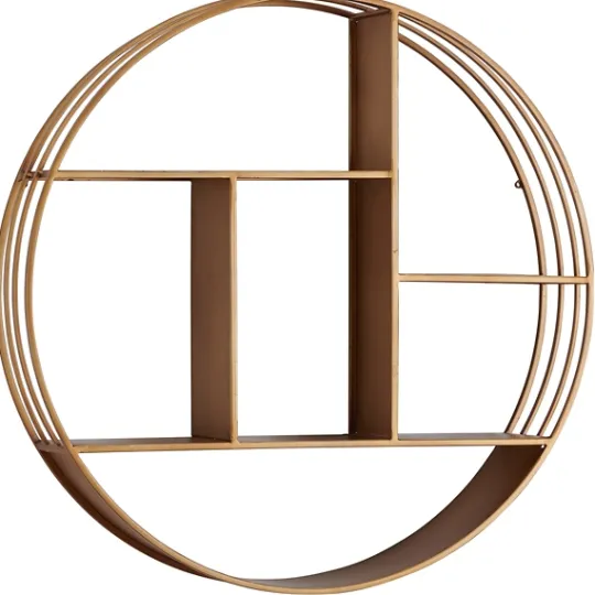 Kirkland's Home Gold Industrial Circular Metal Shelf- Shelves