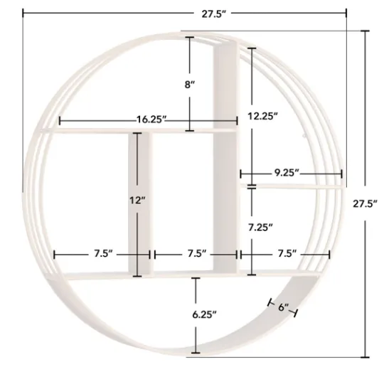 Kirkland's Home Gold Industrial Circular Metal Shelf- Shelves