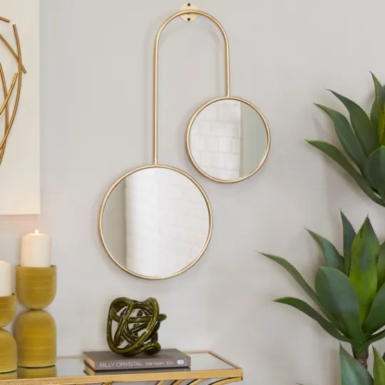 Kirkland's Home Gold Ingrid Metal Modern Wall Mirror- Decorative Mirrors