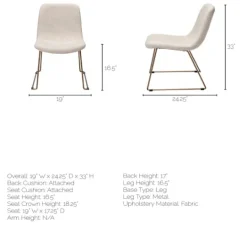 Kirkland's Home Gold Iron And Fabric Dining Chairs, Set Of 2- Dining Chairs