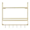 Kirkland's Home Gold Iron Frame Wall Shelf With Hooks- Wall Storage