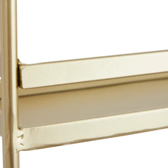 Kirkland's Home Gold Iron Frame Wall Shelf With Hooks- Wall Storage