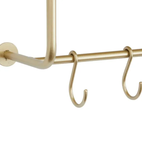 Kirkland's Home Gold Iron Frame Wall Shelf With Hooks- Wall Storage