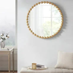 Kirkland's Home Gold Iron Spiral Round Wall Mirror- Decorative Mirrors