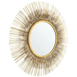 Kirkland's Home Gold Layered Burst Frame Round Wall Mirror- Decorative Mirrors