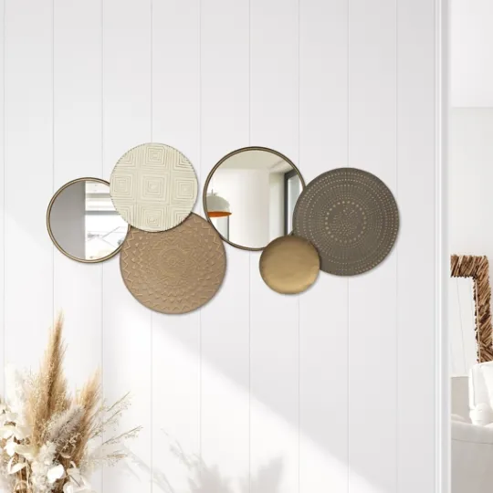 Kirkland's Home Gold Layered Plates With Mirrors Wall Plaque- Wall Plaques