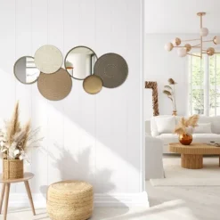 Kirkland's Home Gold Layered Plates With Mirrors Wall Plaque- Wall Plaques