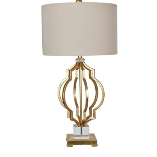 Kirkland's Home Gold Leaf Caged Table Lamp- Table Lamps