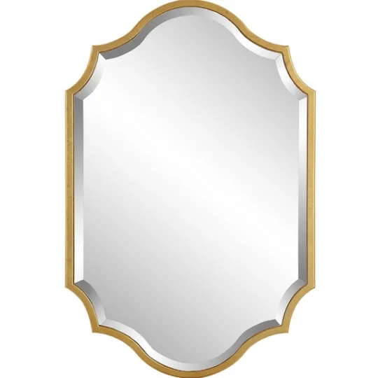 Kirkland's Home Gold Leaf Curved Metal Wall Mirror- Decorative Mirrors