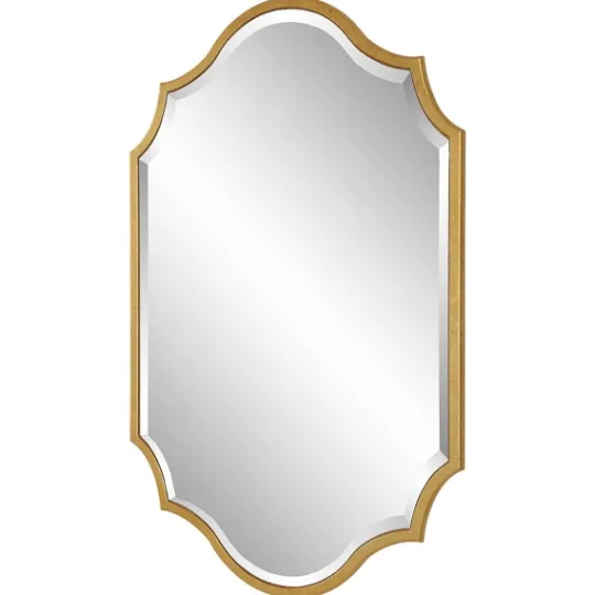 Kirkland's Home Gold Leaf Curved Metal Wall Mirror- Decorative Mirrors