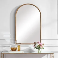 Kirkland's Home Gold Leaf Thin Arch Frame Mirror- Decorative Mirrors