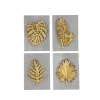 Kirkland's Home Gold Leaves Cement Wall Plaques, Set Of 4- Wall Plaques