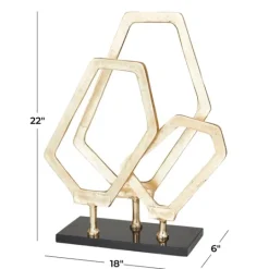 Kirkland's Home Gold Marble Layered Geometric Loops Statue- Statues & Figurines