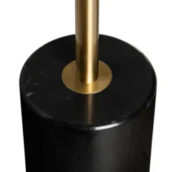 Kirkland's Home Gold Metal And Black Marble Base Floor Lamp- Floor Lamps