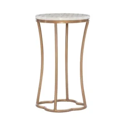 Kirkland's Home Gold Metal And Capiz Shell Top Accent Table- Accent & End Tables
