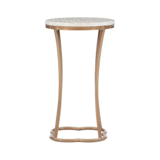Kirkland's Home Gold Metal And Capiz Shell Top Accent Table- Accent & End Tables