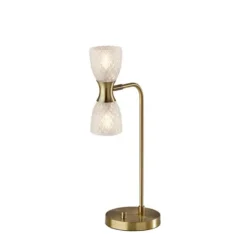 Kirkland's Home Gold Metal And Dual Glass Shade Table Lamp- Table Lamps