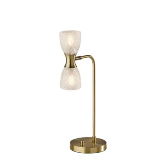 Kirkland's Home Gold Metal And Dual Glass Shade Table Lamp- Table Lamps