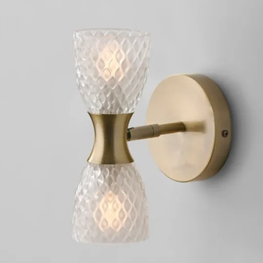 Kirkland's Home Gold Metal And Dual Glass Shade Sconce- Sconces
