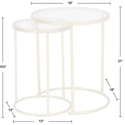 Kirkland's Home Gold Metal And Glass Nesting 2-Pc Accent Table Set- Accent & End Tables