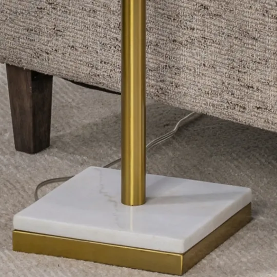 Kirkland's Home Gold Metal And Marble Base Floor Lamp- Floor Lamps