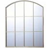 Kirkland's Home Gold Metal Arch Frame Pane Overlay Wall Mirror- Decorative Mirrors