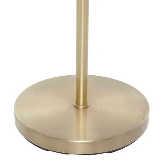 Kirkland's Home Gold Metal C-Curve Arch Arm Glass Shade Floor Lamp- Floor Lamps